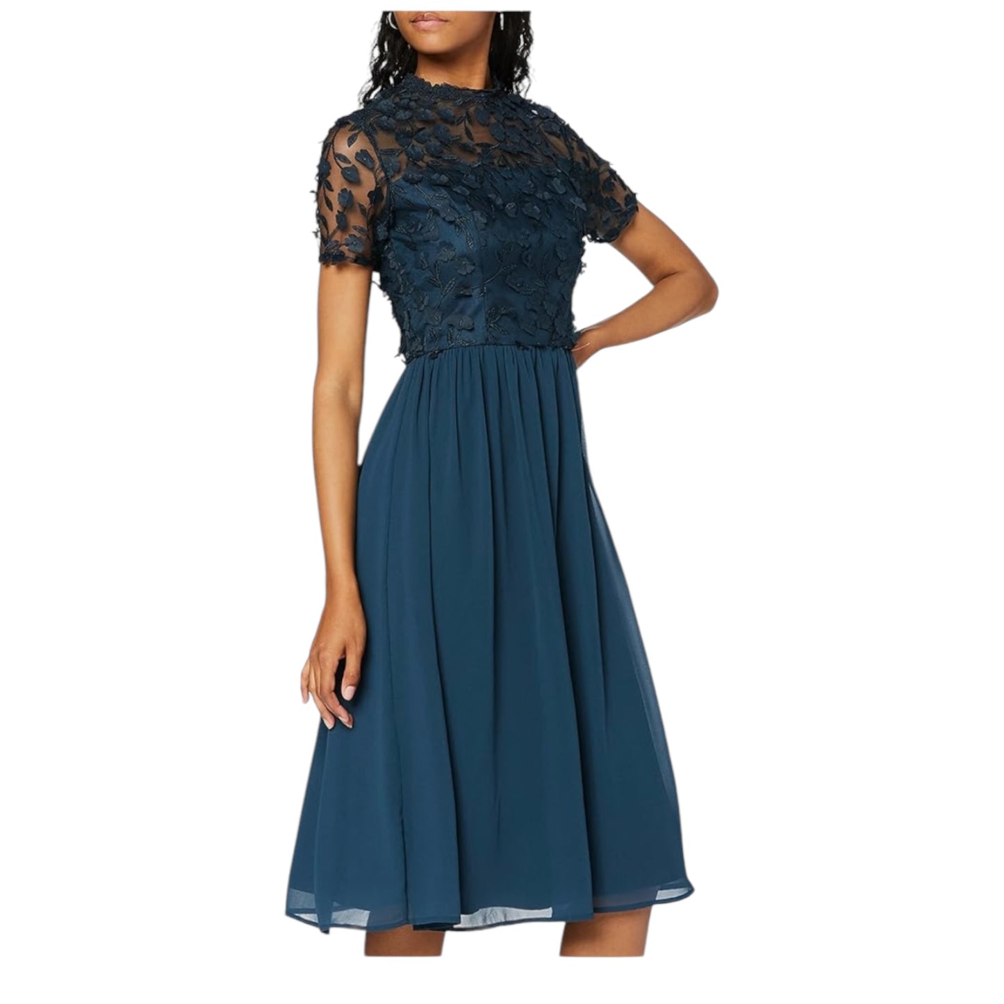 Chi Chi Teal Floral 'Veronica' Dress - 12