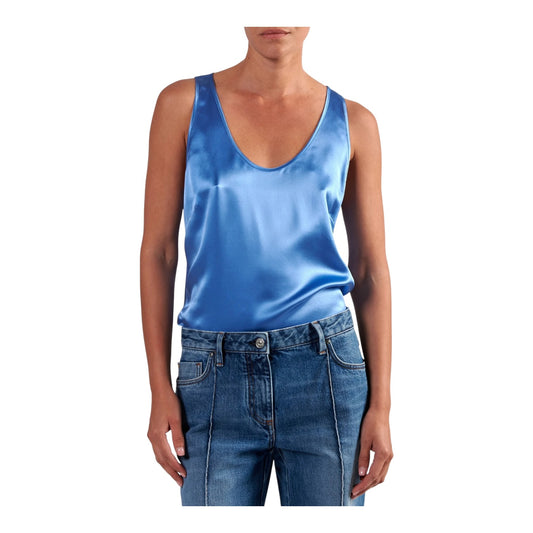 Barbara Bui Blue Silk Top - 10 - NEW