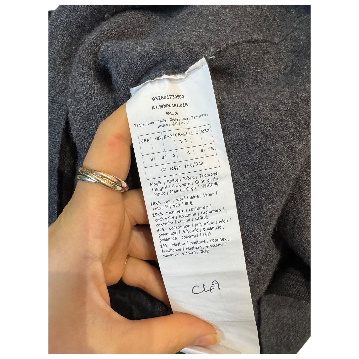 'S Max Mara Grey Cashmere and Wool Dress - 12