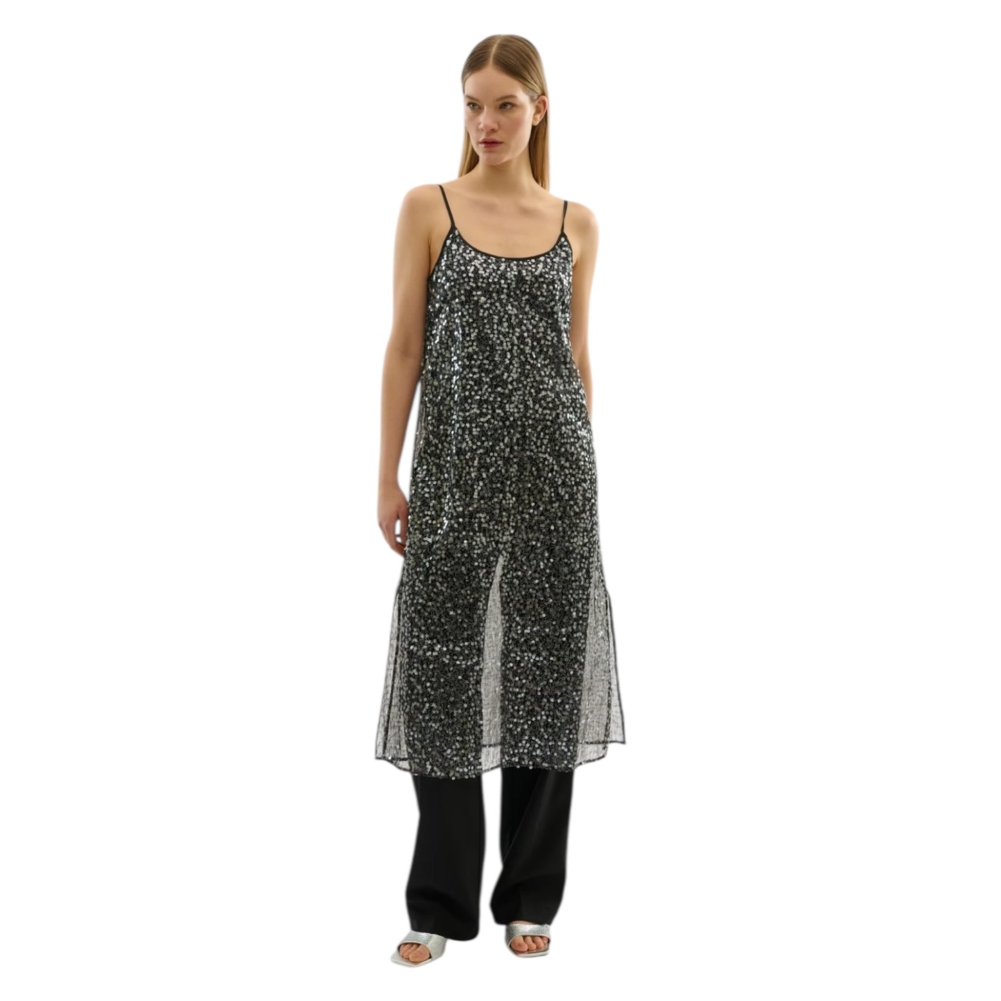 Karen by Simonsen Sequined Dress and Top in Meteorite - 10