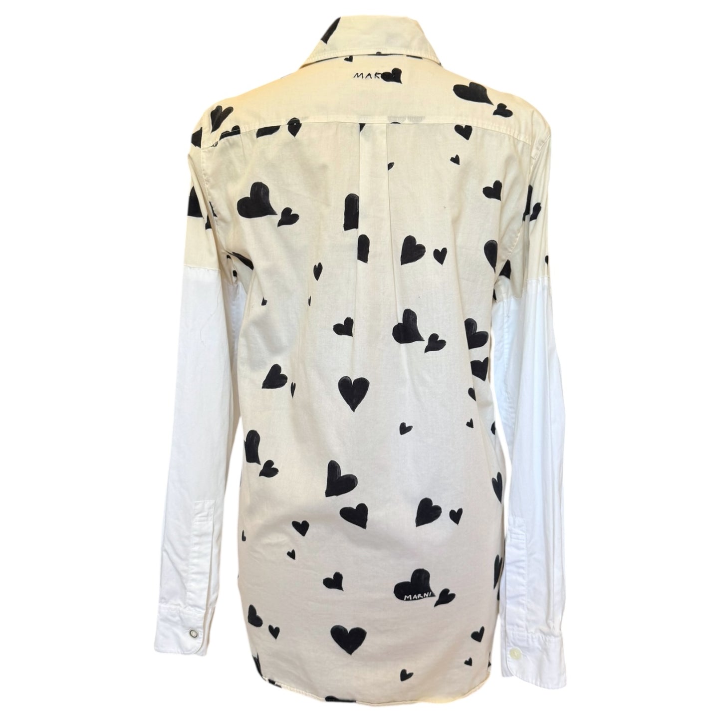 Marni Cream and Black Heart Blouse - 12