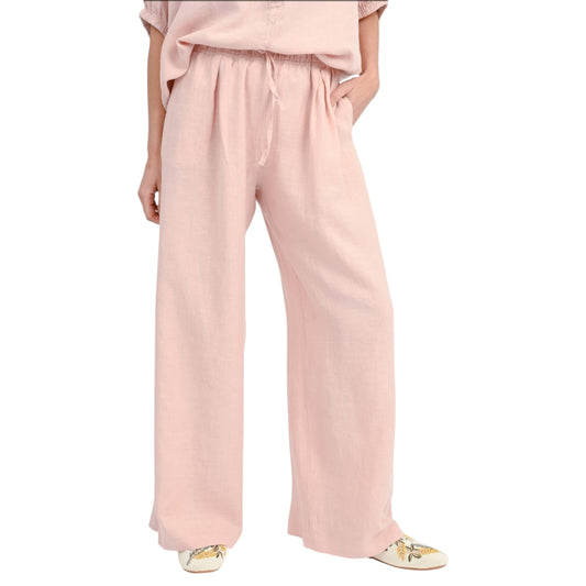 Sosue Blush Pink Linen Josy Pant Trousers - 10