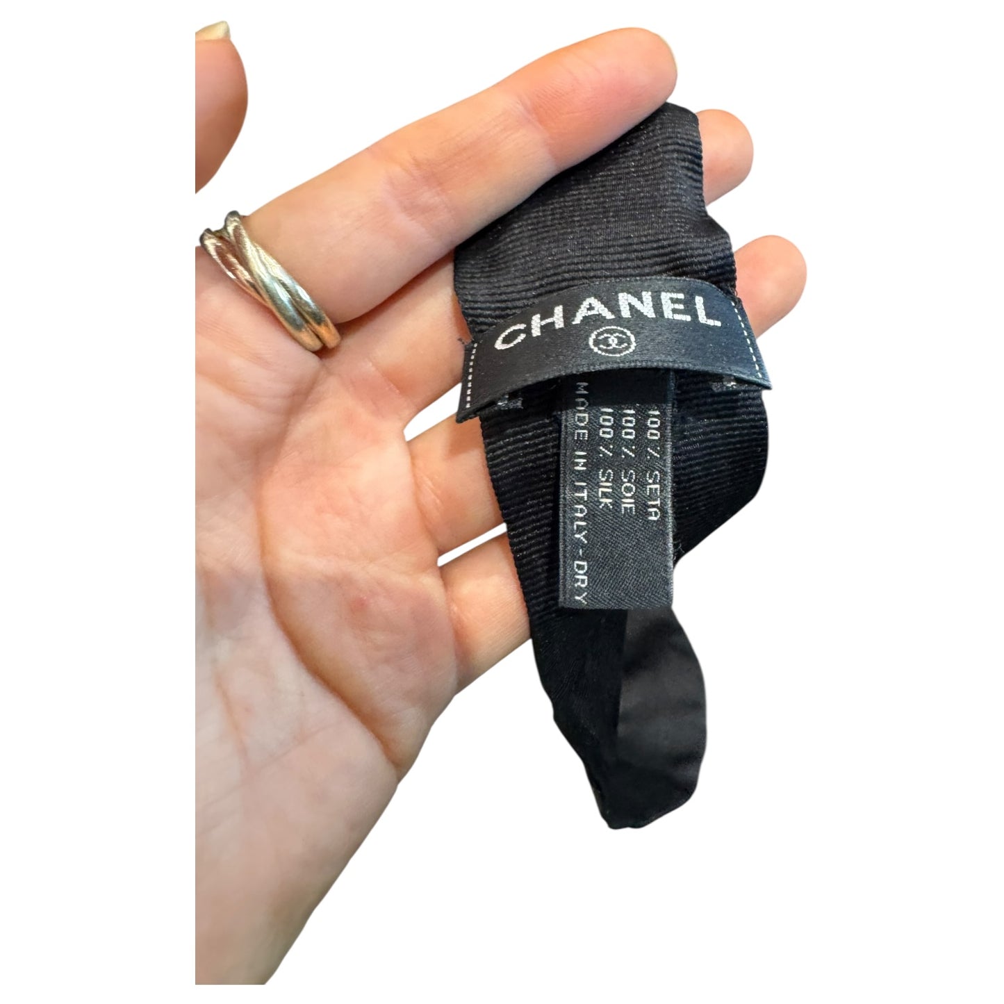 Chanel Black Silk Headband