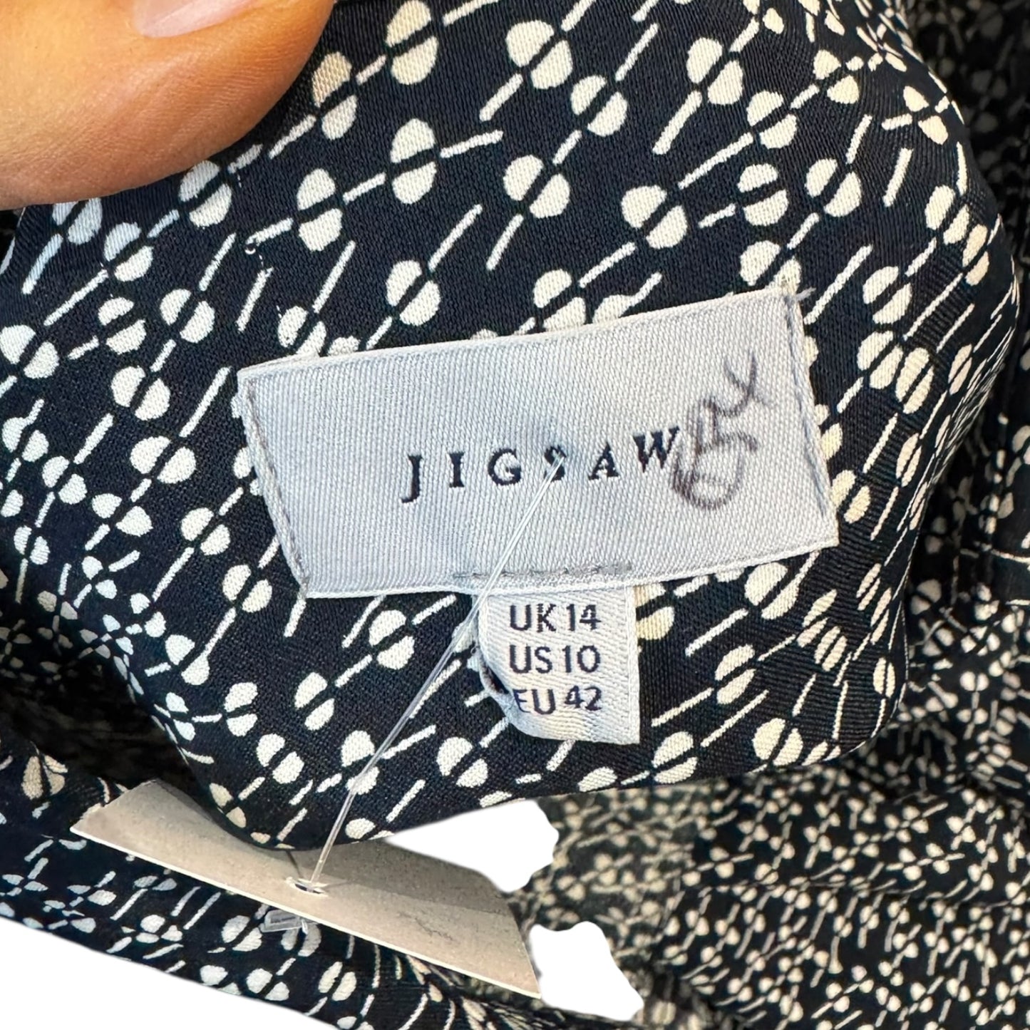 Jigsaw Navy and White Midi Dress - 14