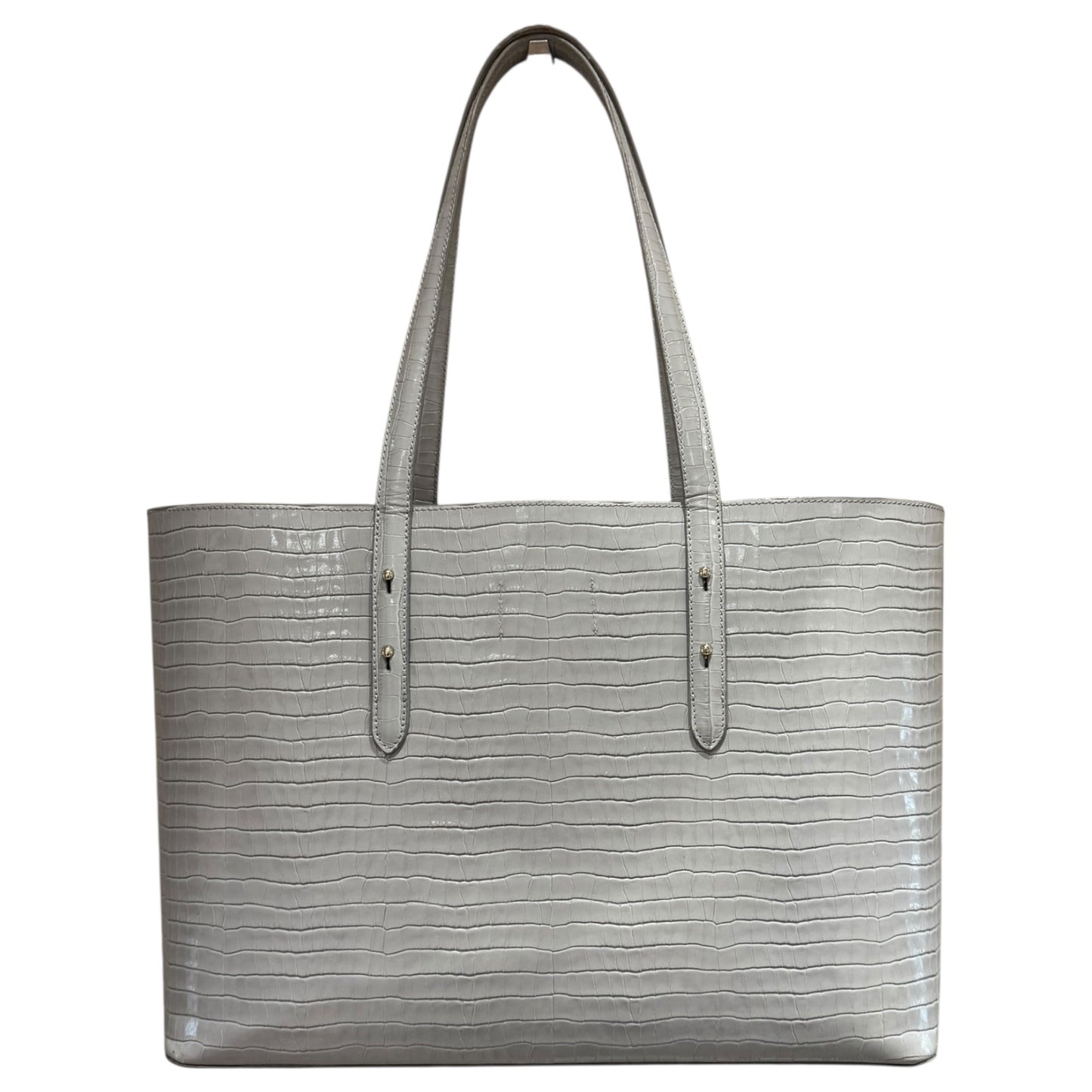 Aspinal of London Regent Tote Dove Grey Croc Leather Tote Bag
