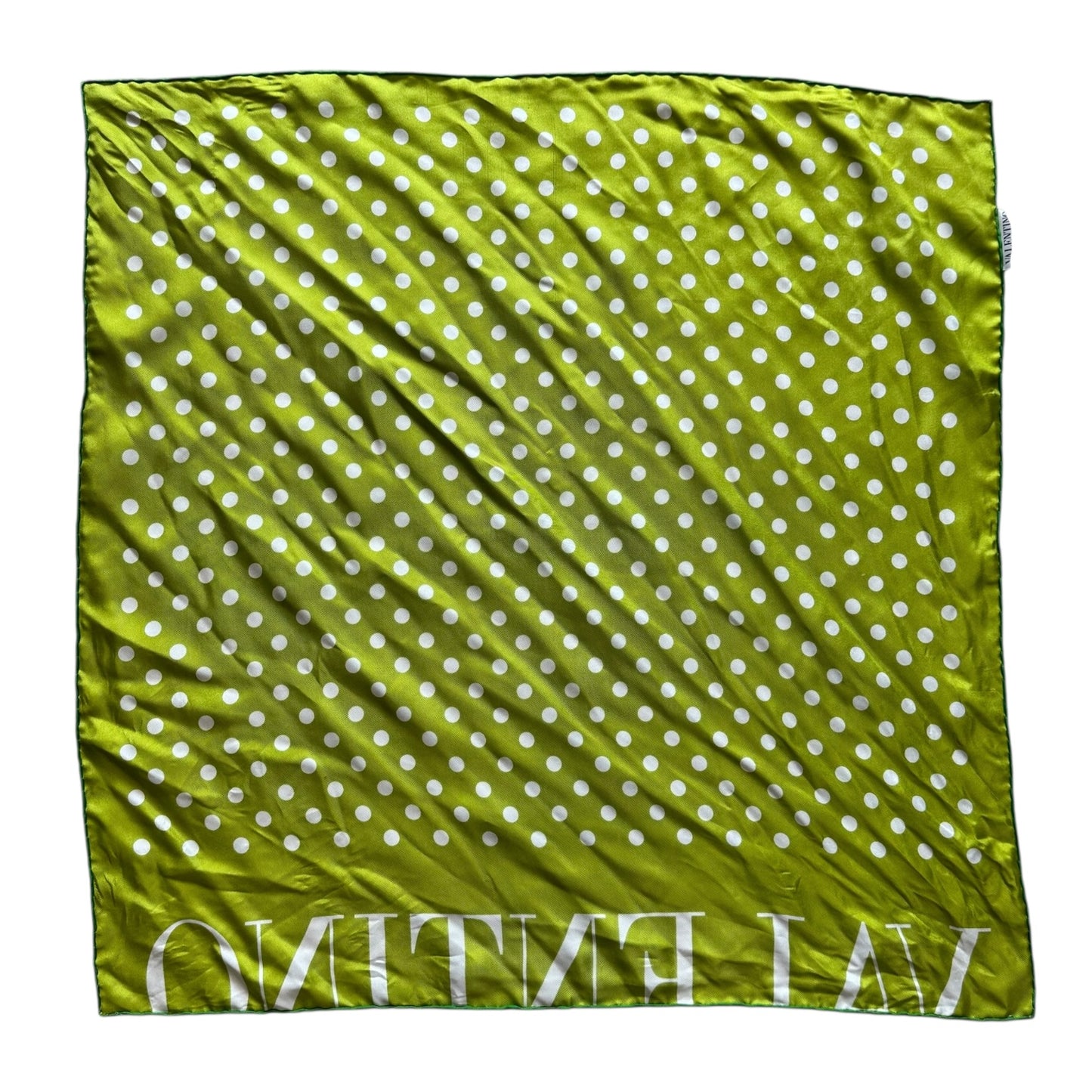 Valentino Green Polka Dot Silk Scarf