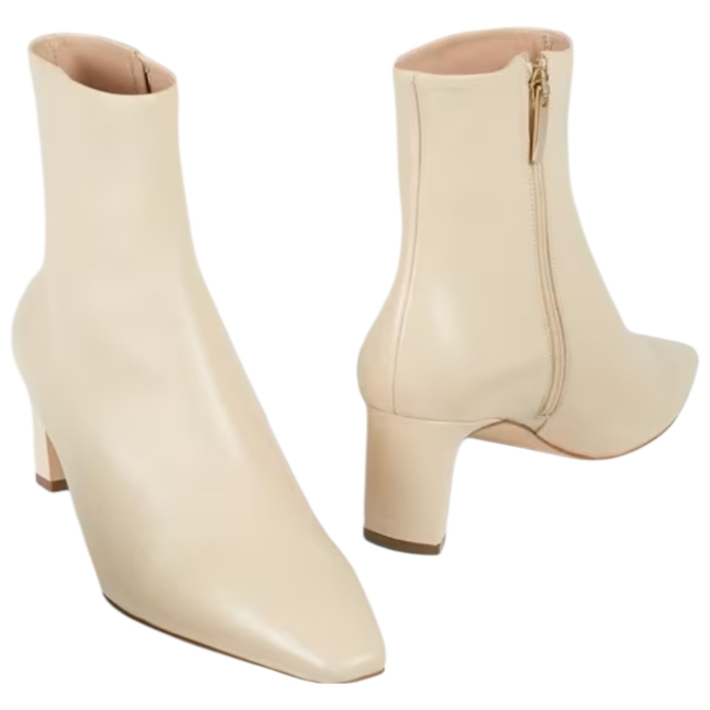 LK Bennett Margaux Sand Leather Blunt Toe Boots - 39 / 6