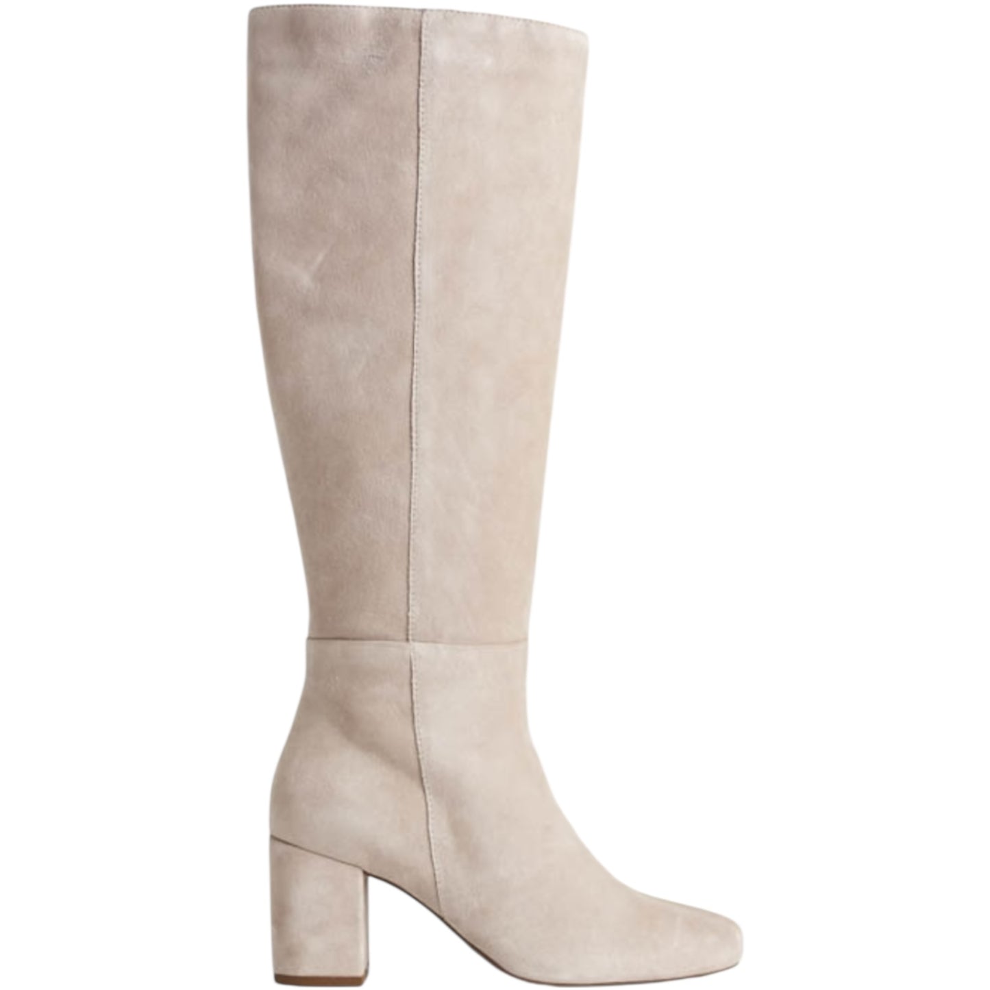 Sosandar Stone Suede Block Heel Knee High Boot - 5 - NEW