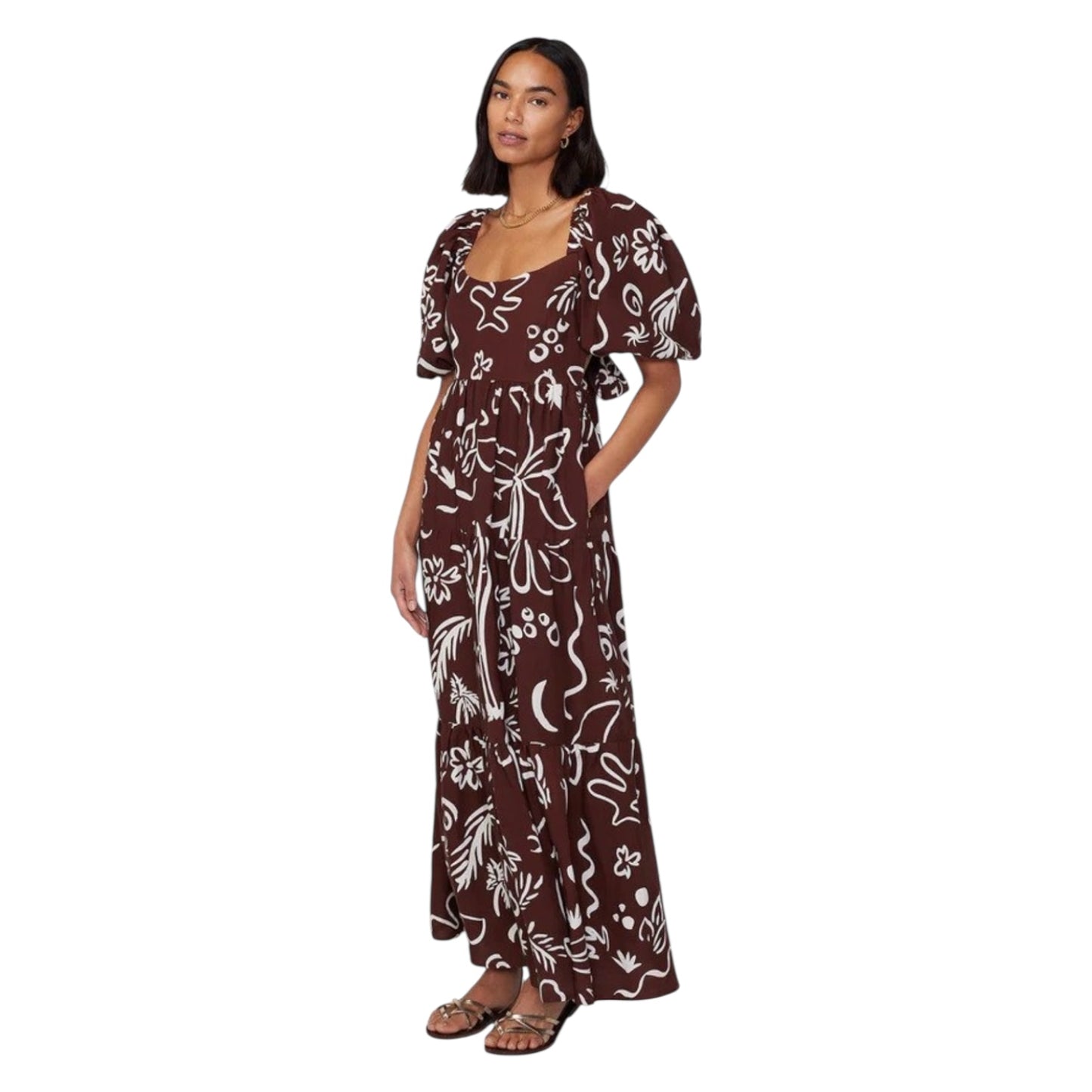 Kitri Gianna Coco Palm Print Maxi Dress - 8