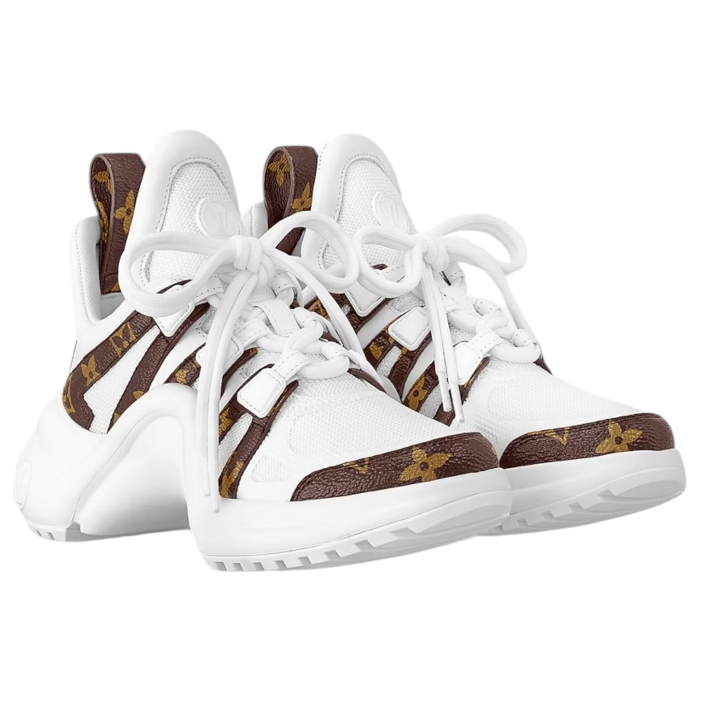 Louis Vuitton White and Brown Monogram Archlight Trainers - 37/4