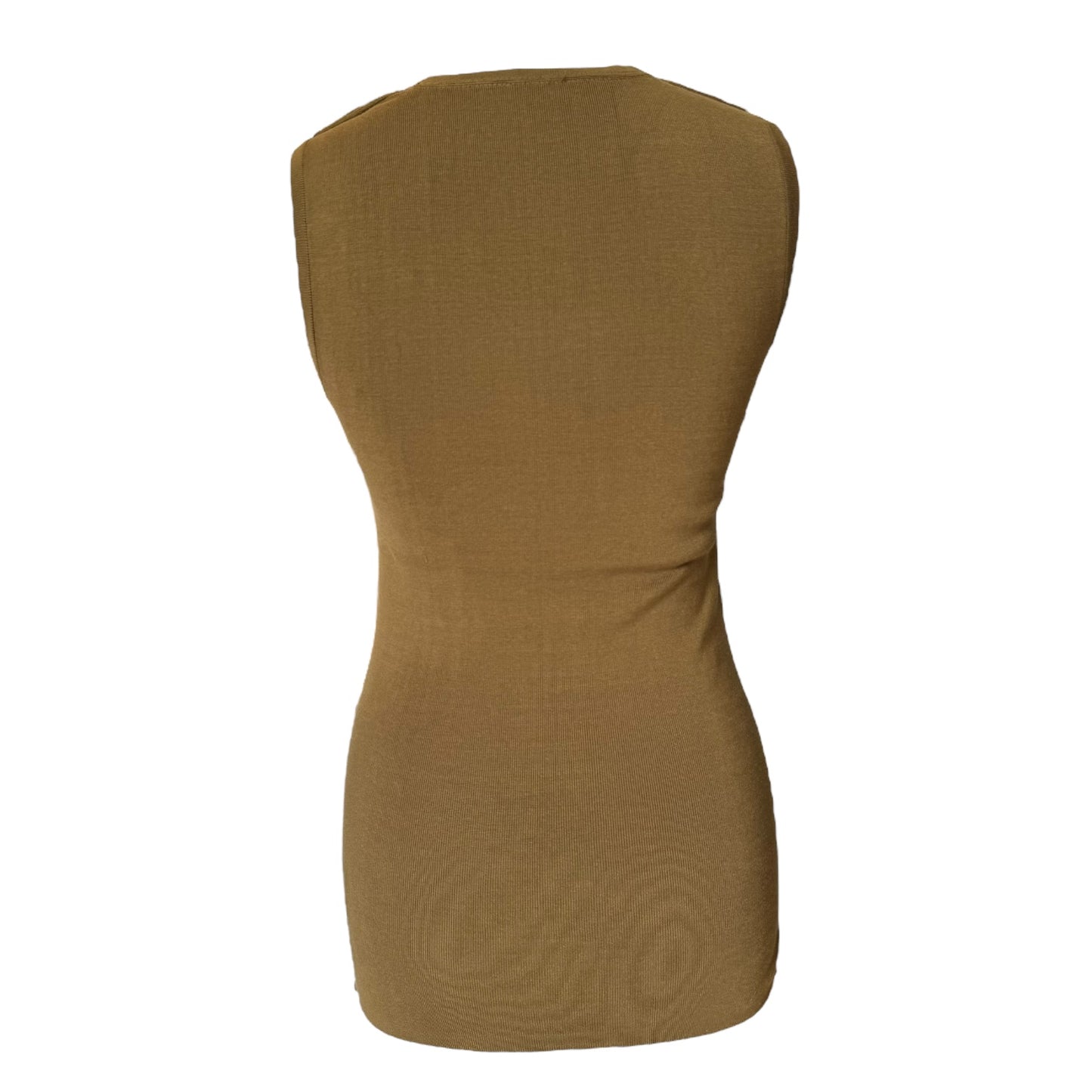 Burberry Khaki Silk Ruched Top - 10/12