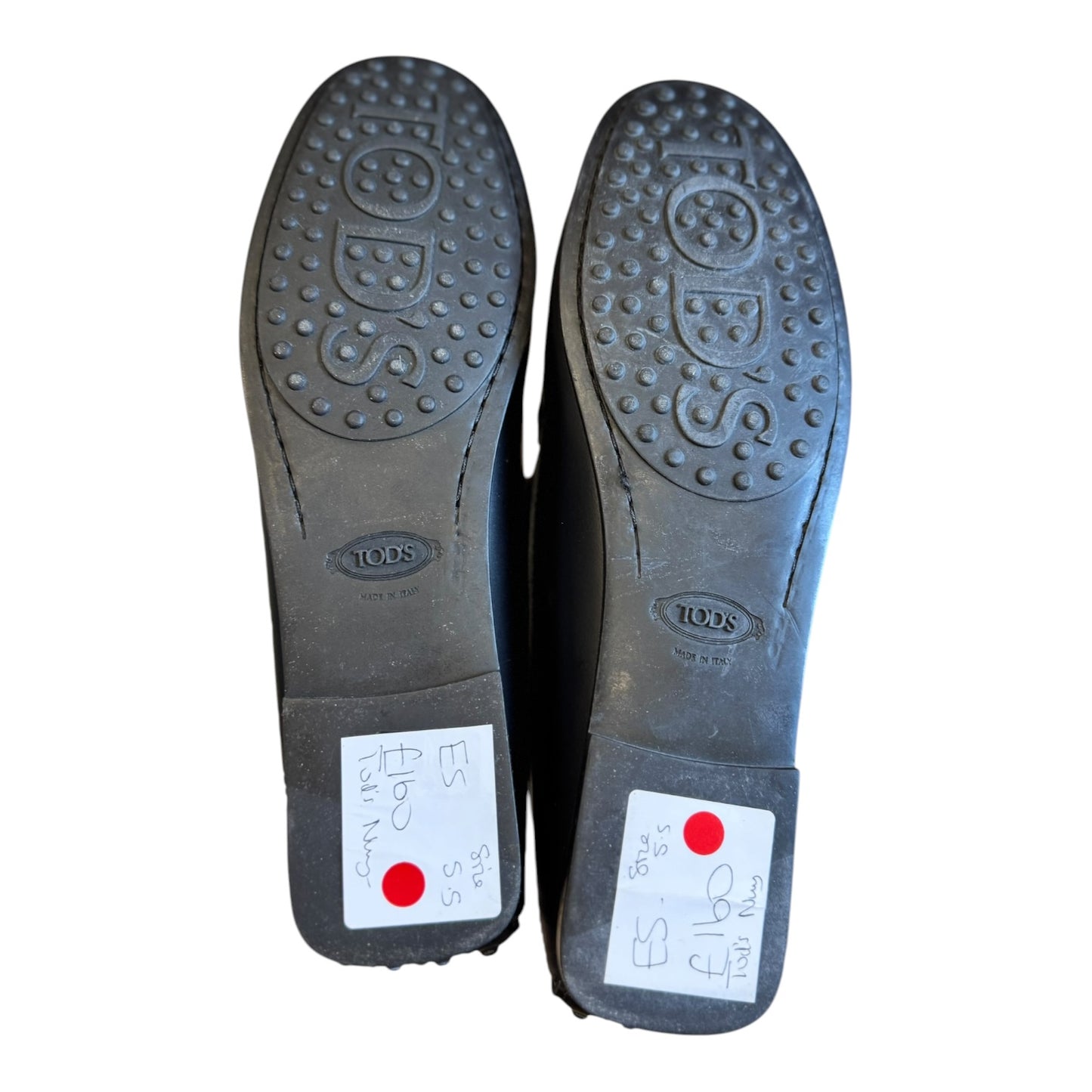 Tod's Black Leather Double T Driving Shoes - 38.5/5.5