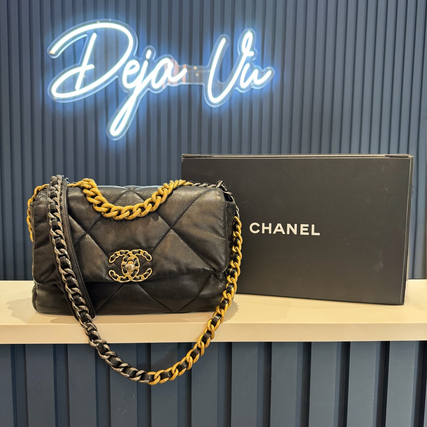 Chanel Black Quilted '19' Bag
