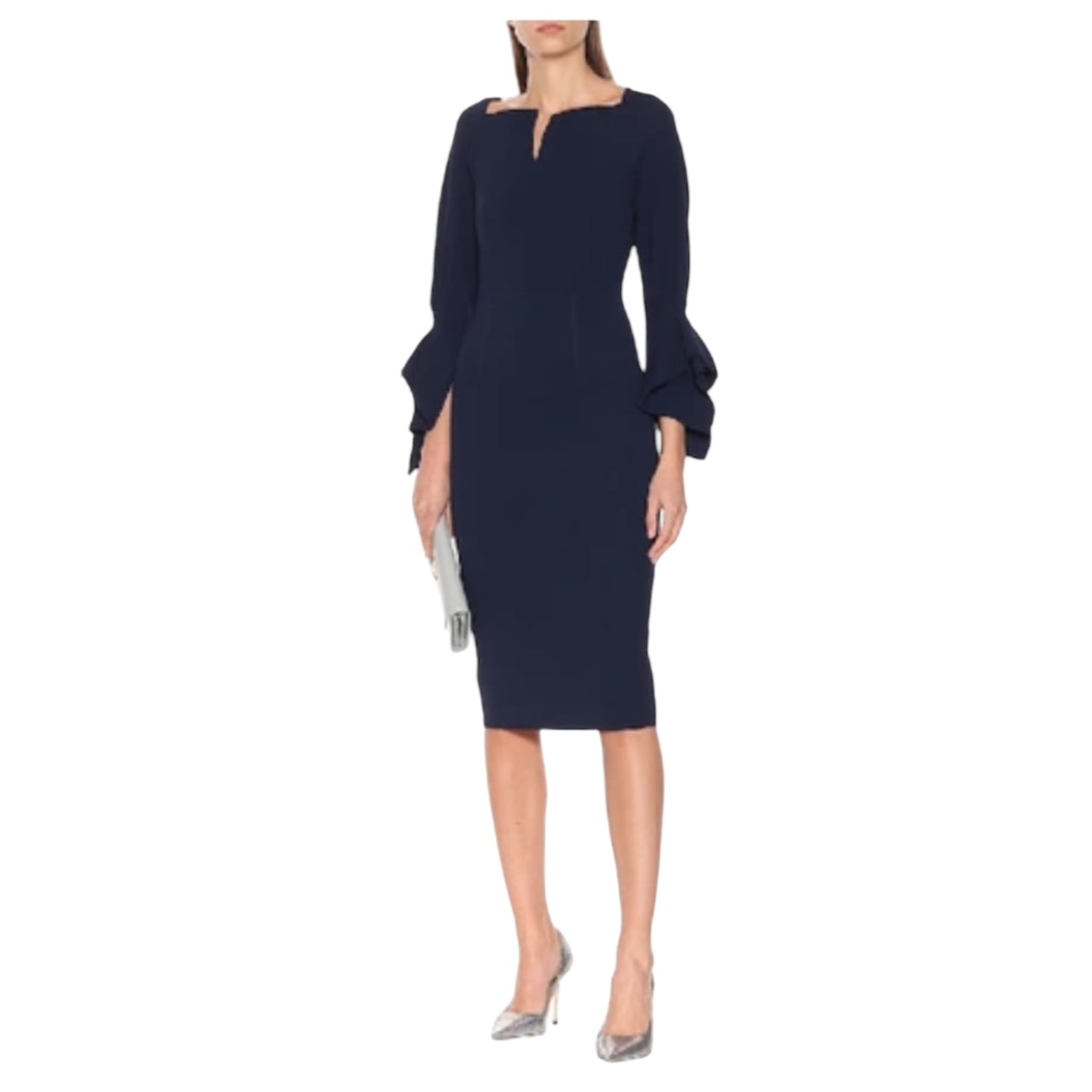 Roland Mouret Navy 'Rosslare' Crepe Dress - 10