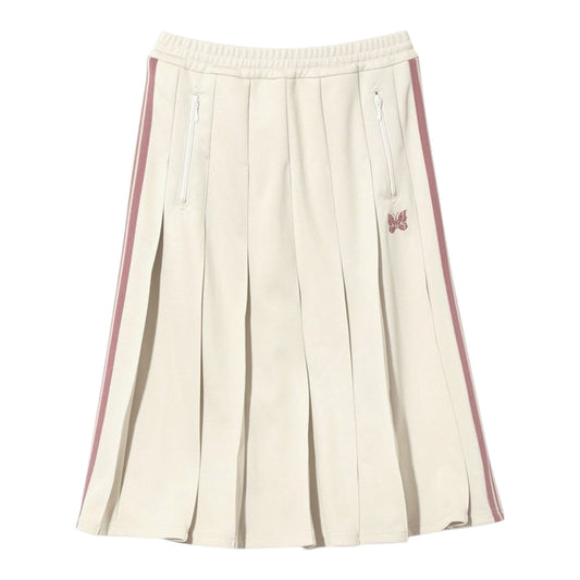 Needles Pleated Track Skirt in Cream and Pink - 10/12