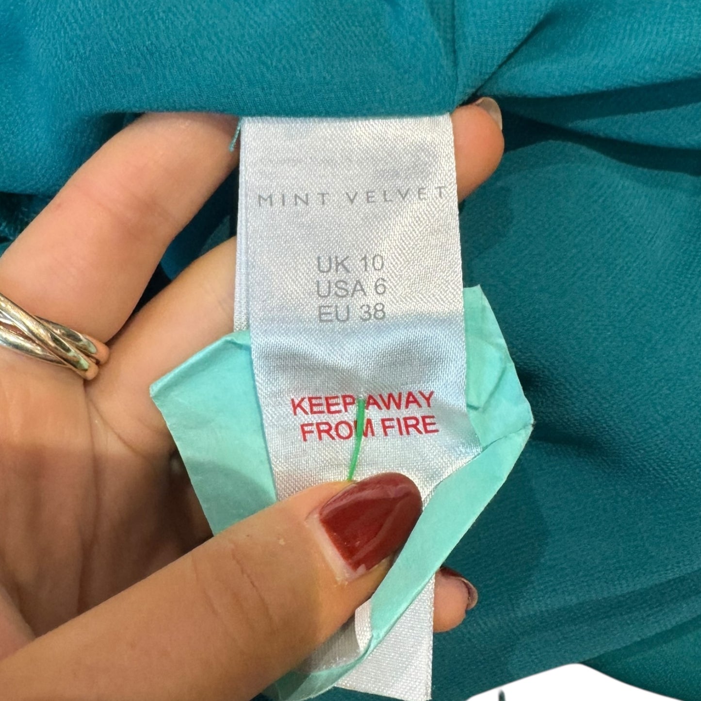 Mint Velvet Teal Dress with Feather Dress - 10