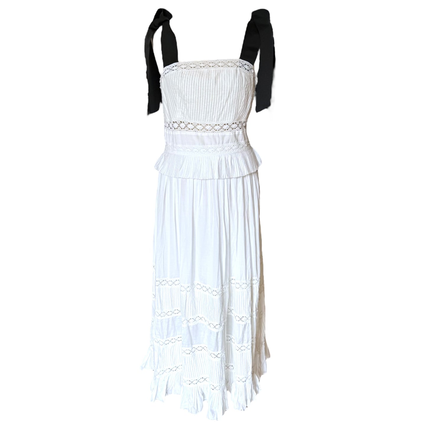Ted Baker White Cotton Dress - 8/10 - NEW