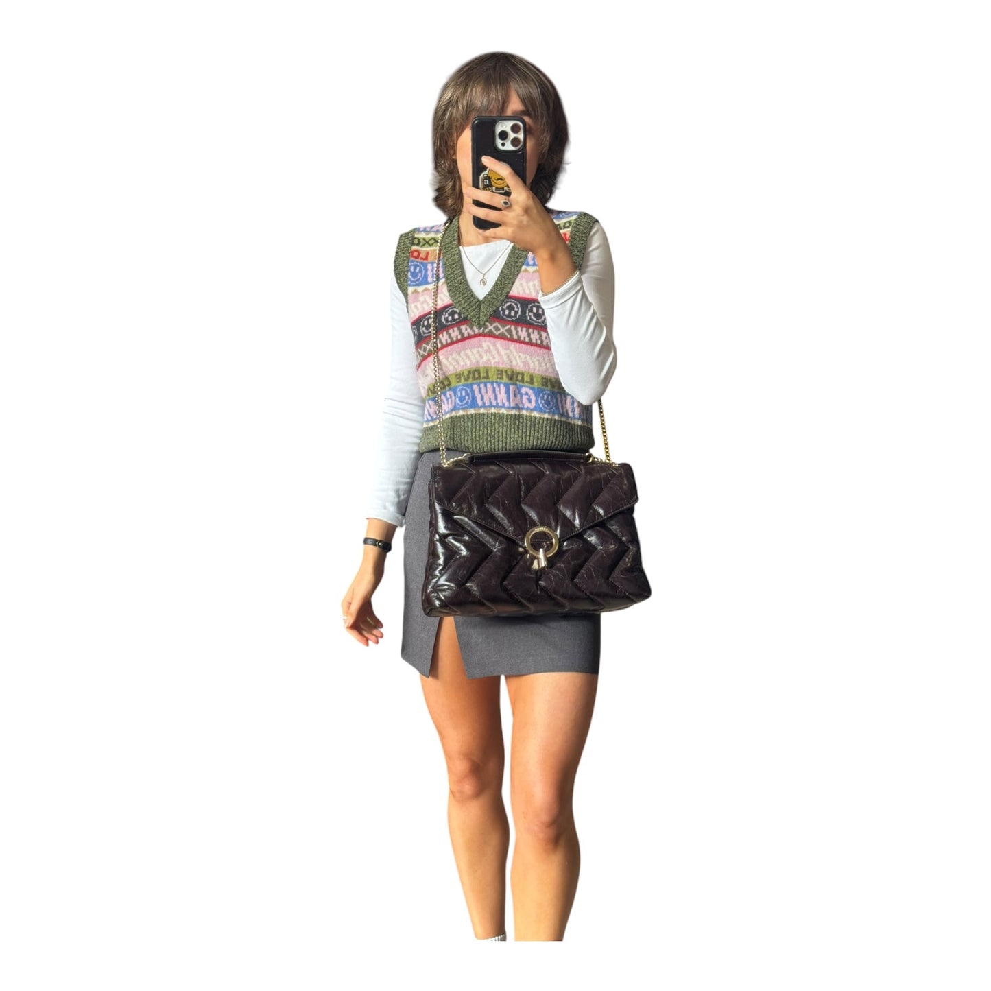 Sandro Yza Bag in Chocolate Brown