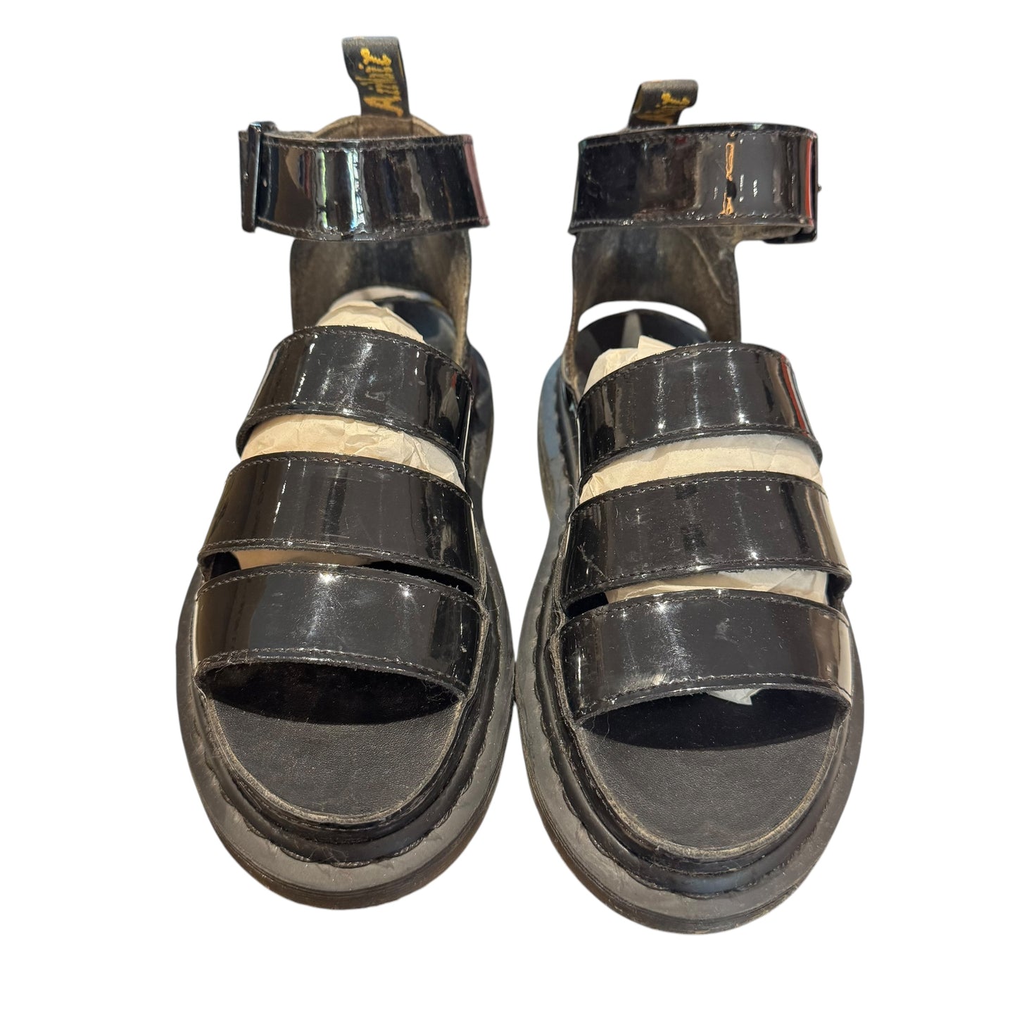Dr Martens Black Patent Leather 'Clarissa II' Sandals - 4/37