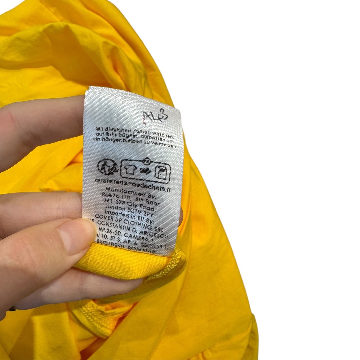 Ro&Zo Yellow Cotton Poplin Twist Front Dress - 12 - NEW