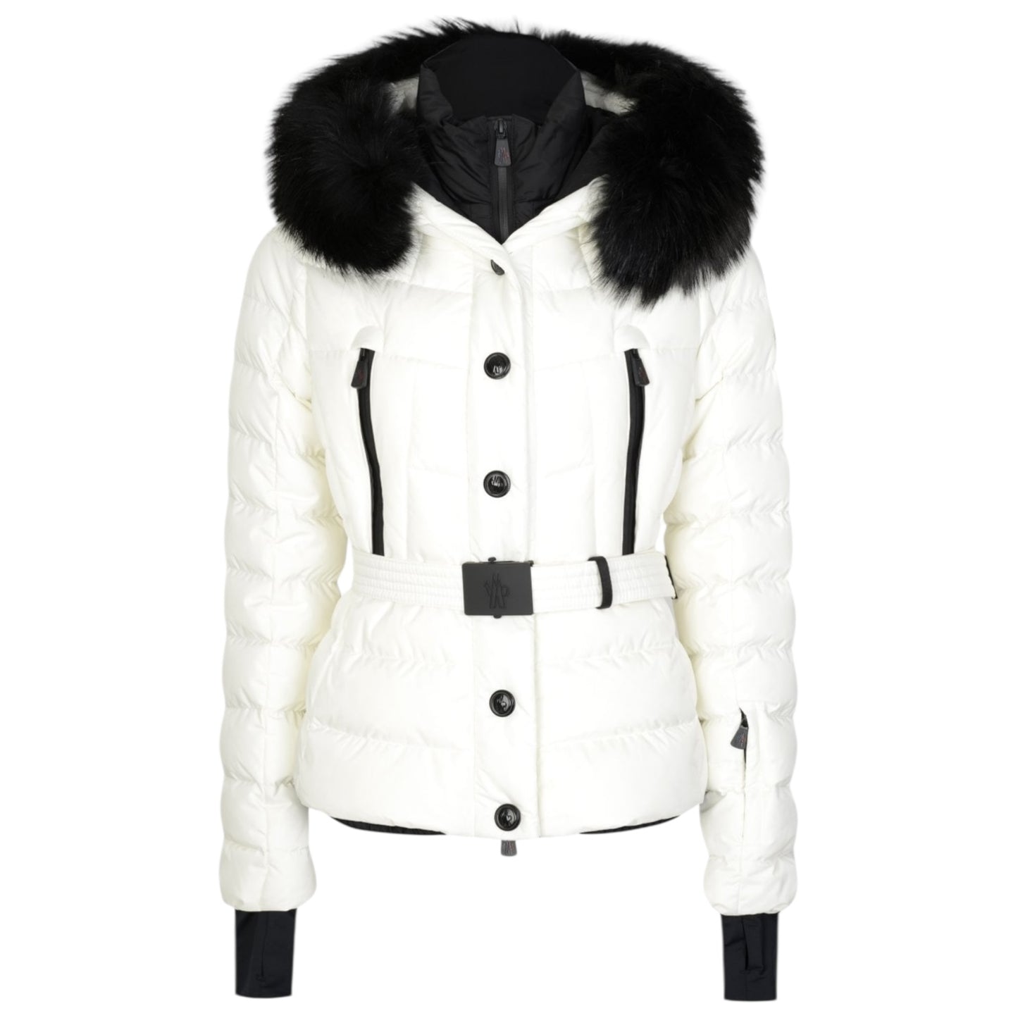 Moncler Grenoble Beverley Quilted Shell Jacket Cream and Black Trim - 8