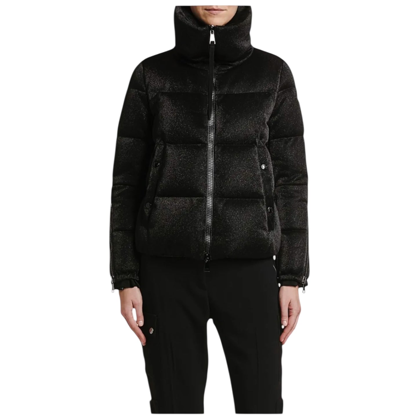 Moncler Bandama Black Glitter Puffer Jacket - 8