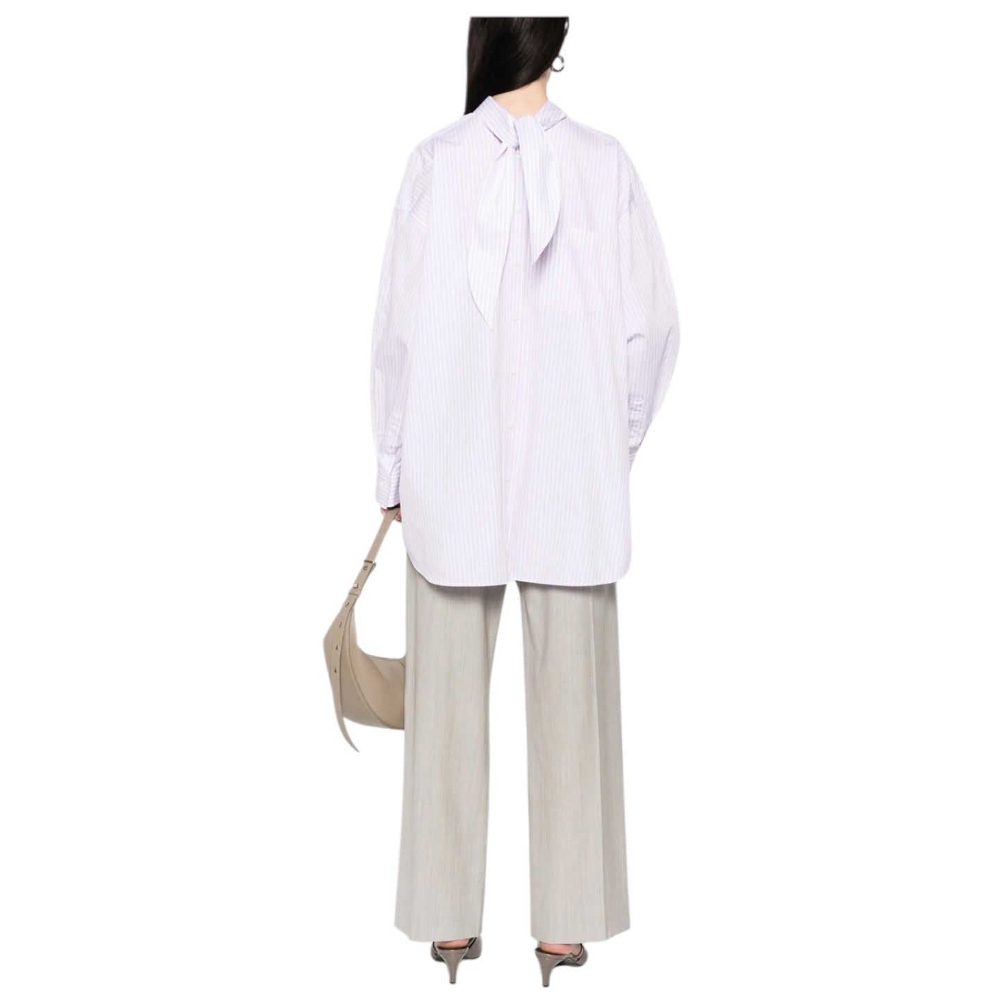 Victoria Beckham Pink Striped Back to Front Shirt - 8/10