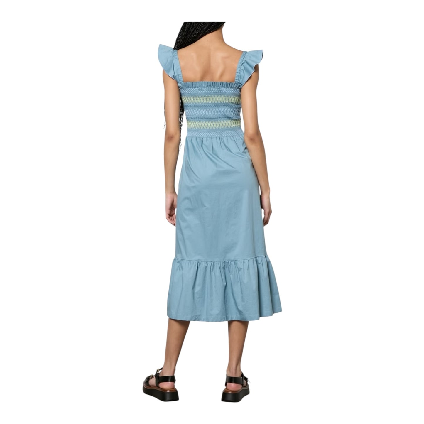 Paul Smith Blue Stretch Cotton Sun Dress - 10