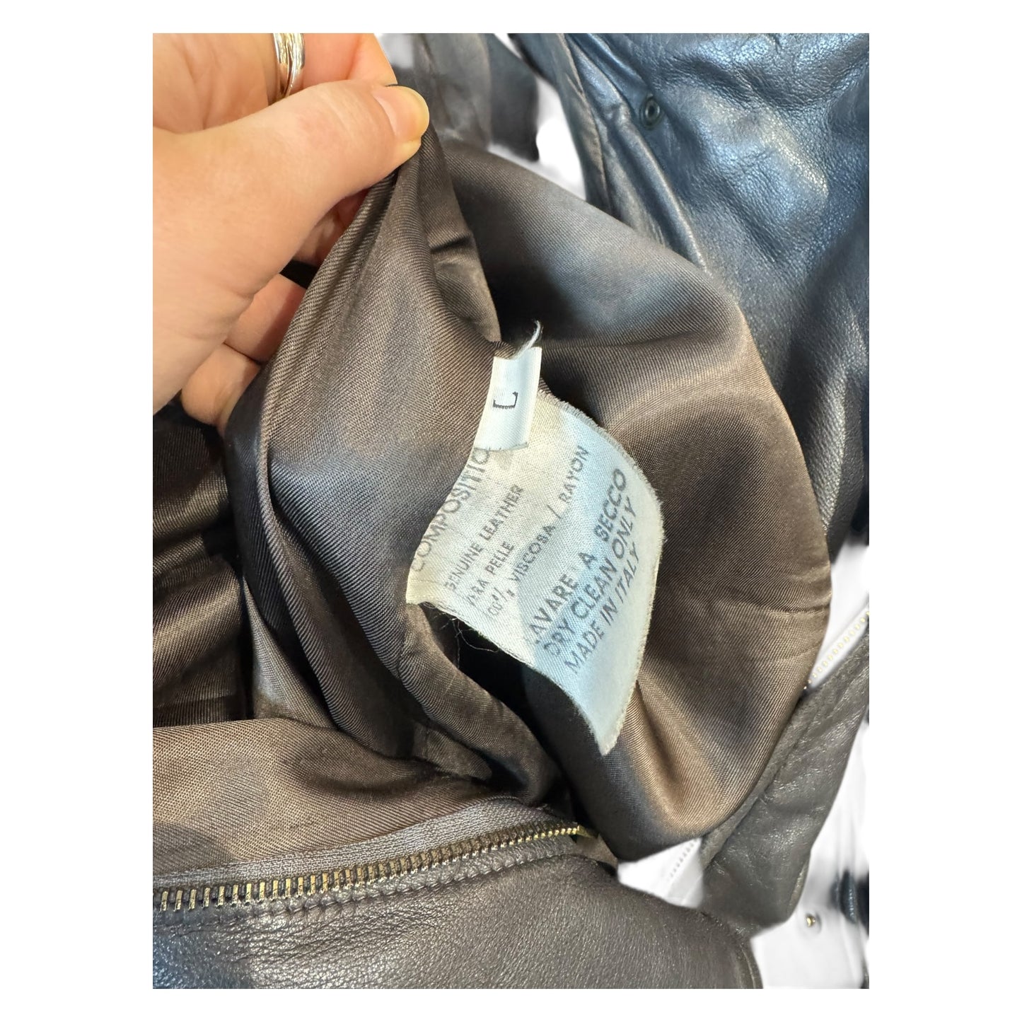 Jaeger Grey Leather Jacket - 10/12