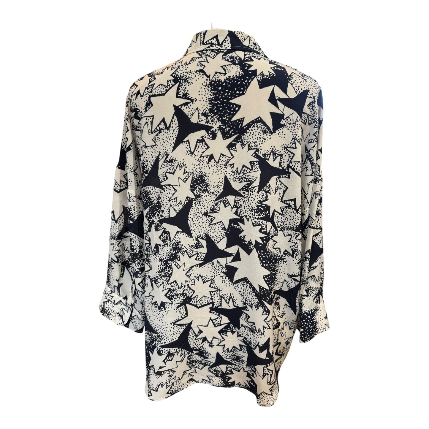 Weekend Max Mara Navy Star Print Silk Shirt - 10