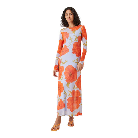 Never Fully Dressed Blue Poppy Print Mesh Dress - 10 - NEW