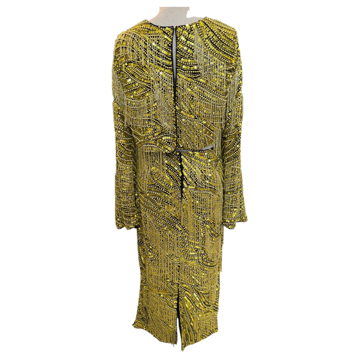 ASOS EDITION Yellow and Black Beaded Top and Skirt