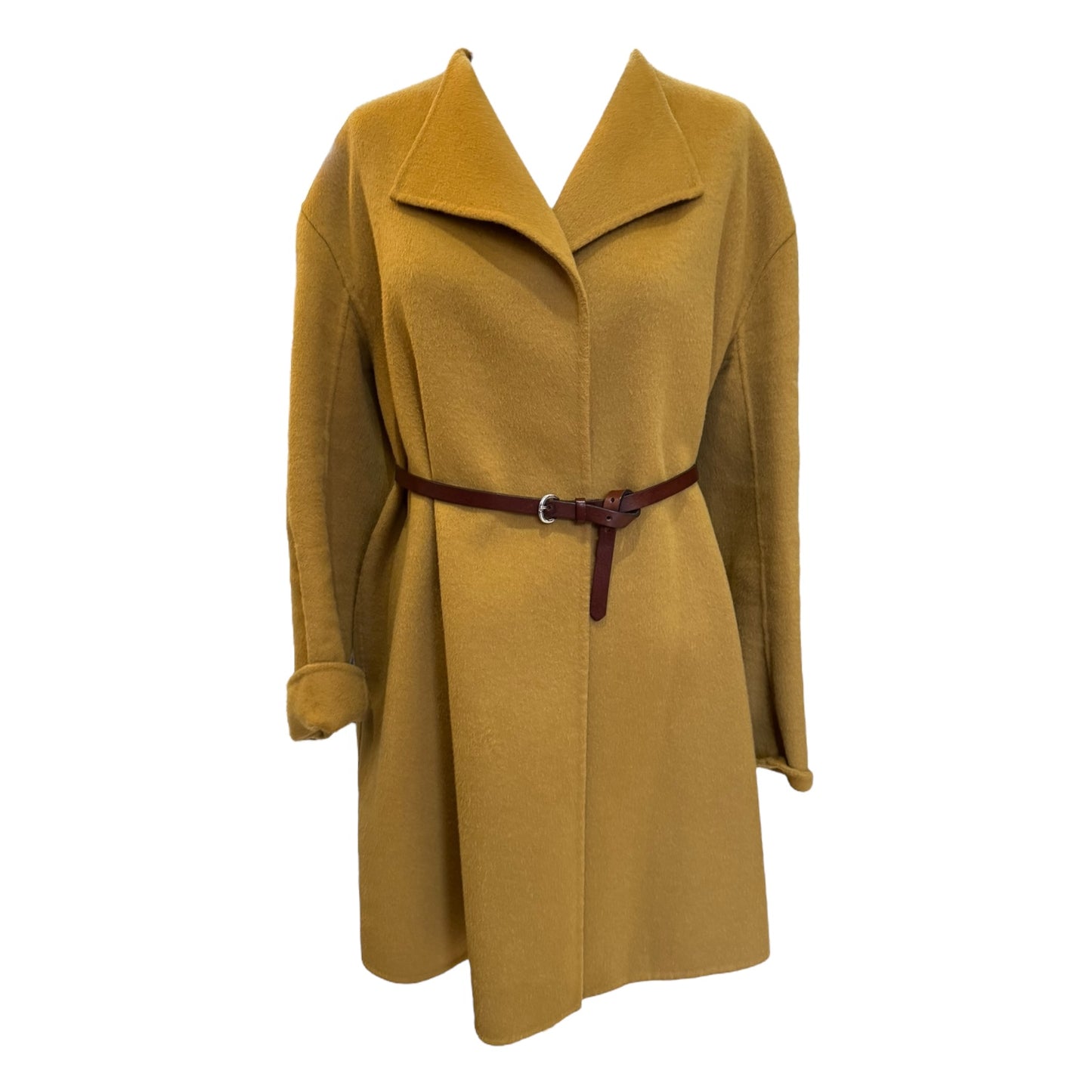 Ba&sh Camel Coat with Leather Belt - 10/12