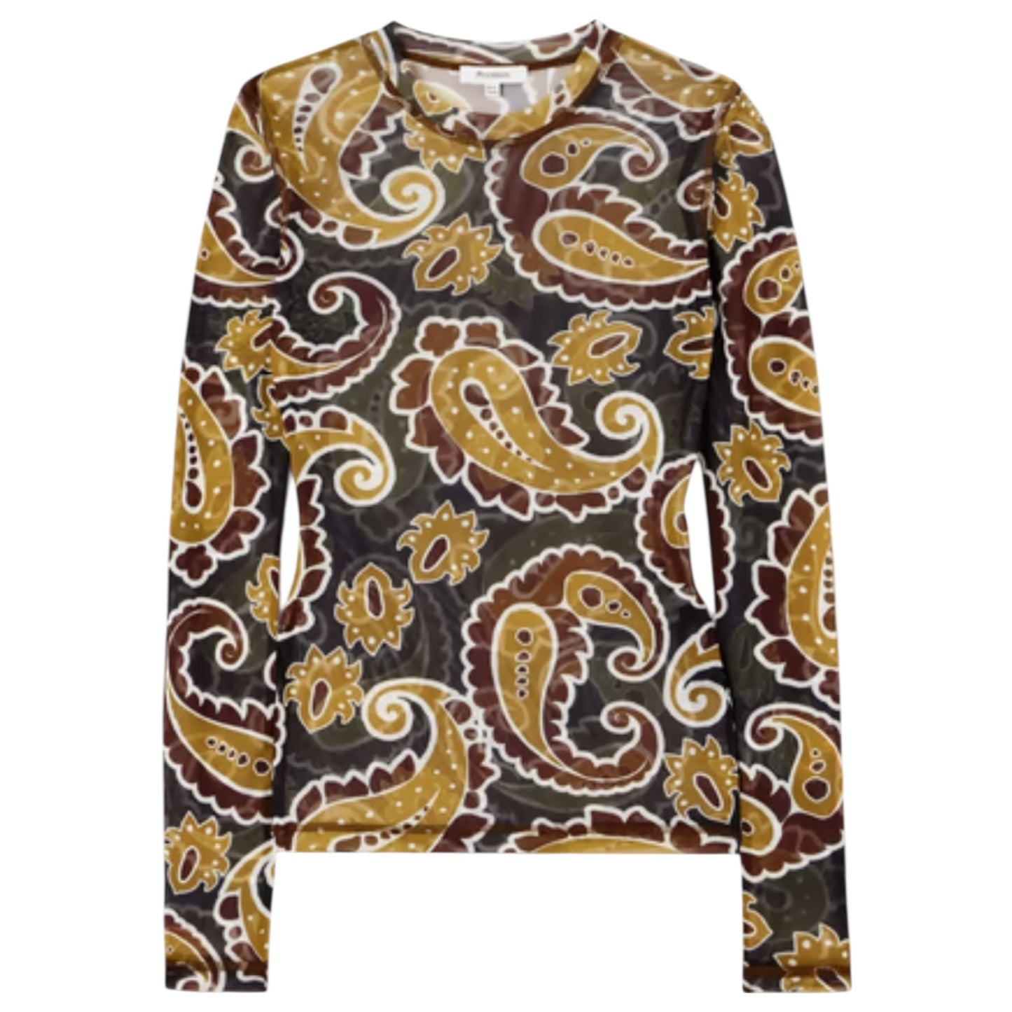 JW Anderson Underpinning Brown Paisley Mesh Top - 10