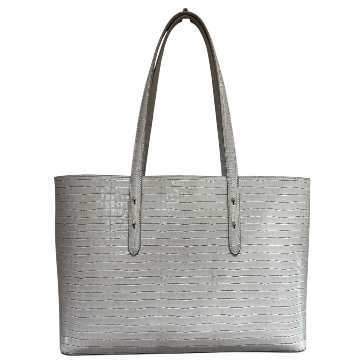 Aspinal of London Regent Tote Dove Grey Croc Leather Tote Bag