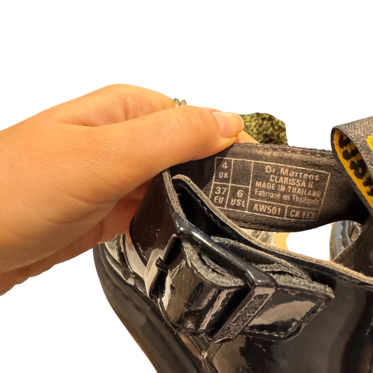 Dr Martens Black Patent Leather 'Clarissa II' Sandals - 4/37