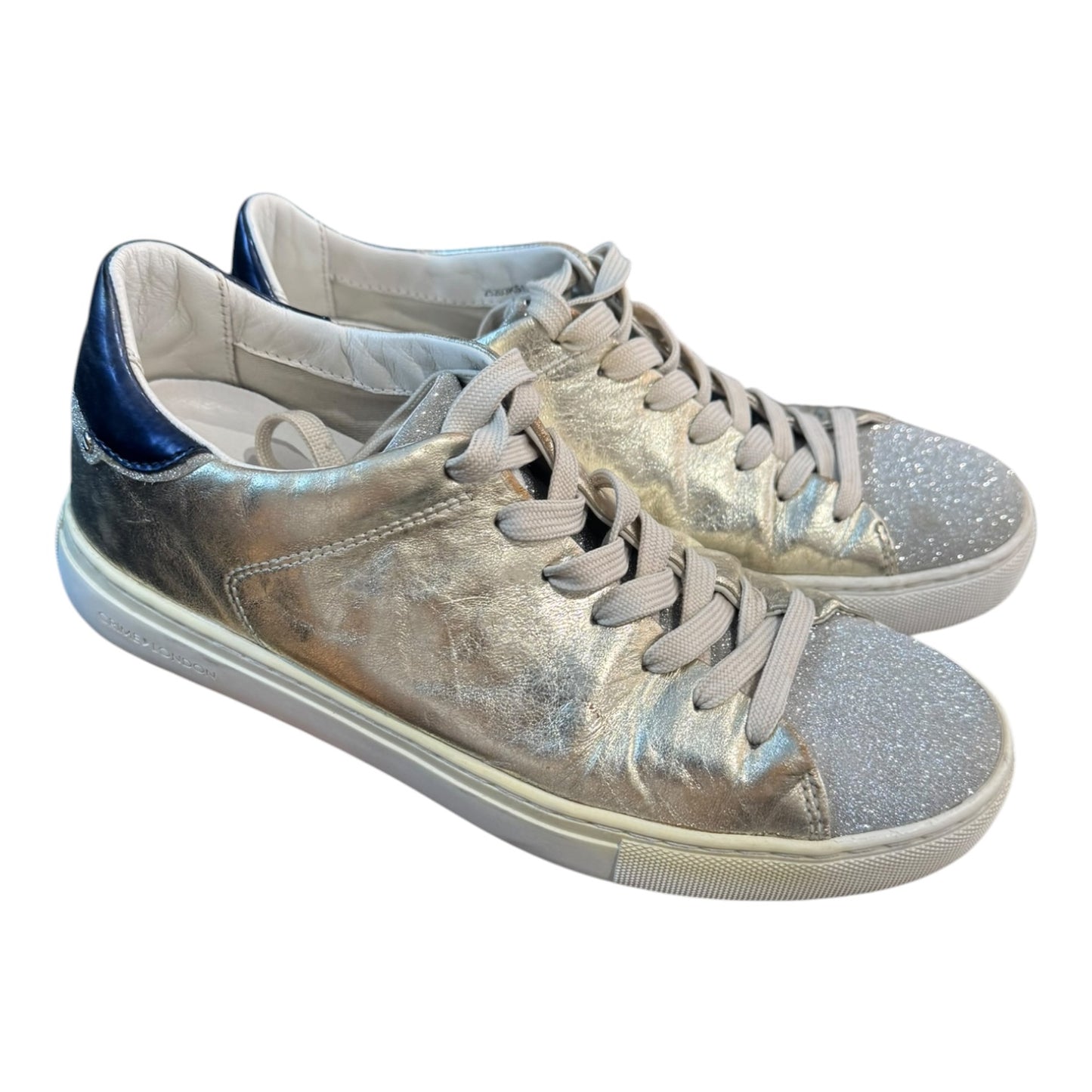 Crime London Champagne Silver Trainers - 37/4