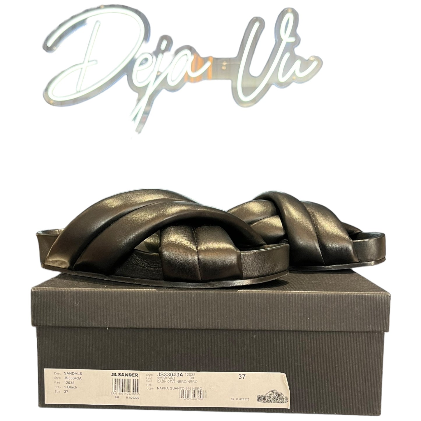 Jil Sander Black Slider Sandals