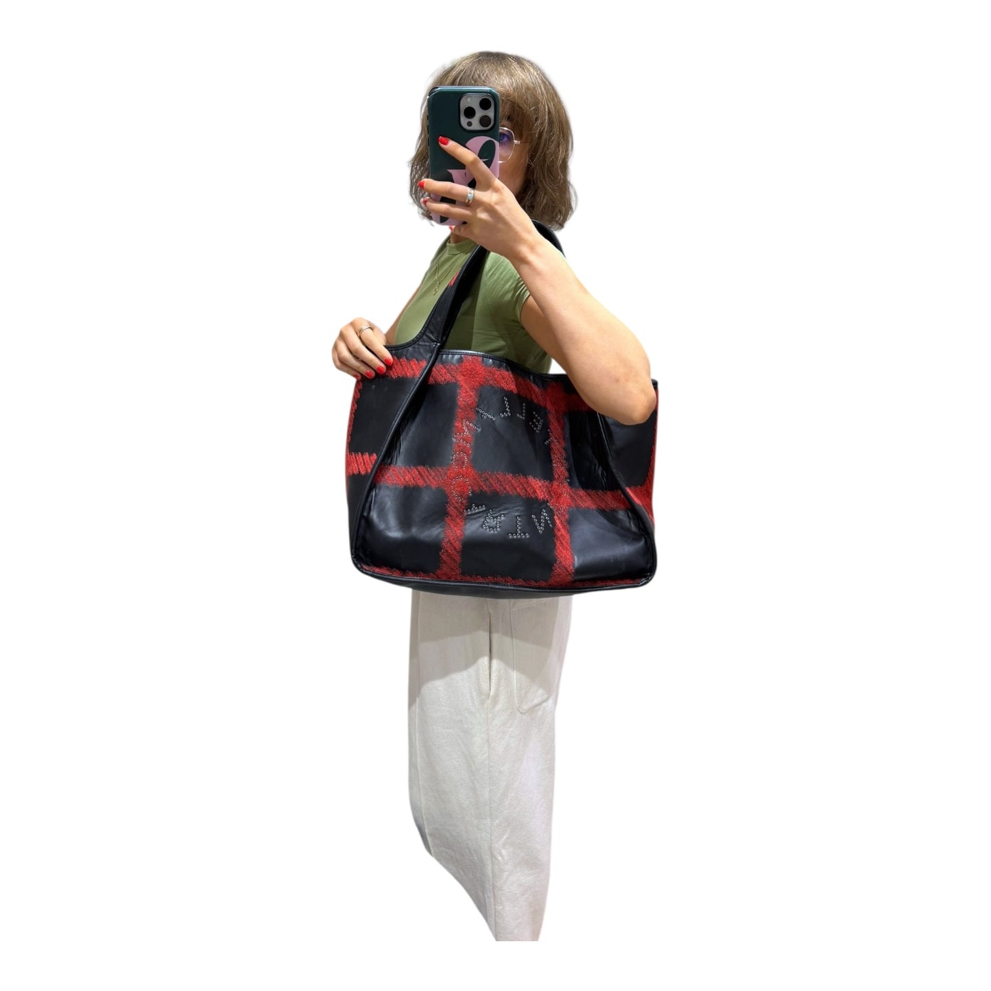 Stella McCartney Black and Red Tote Bag