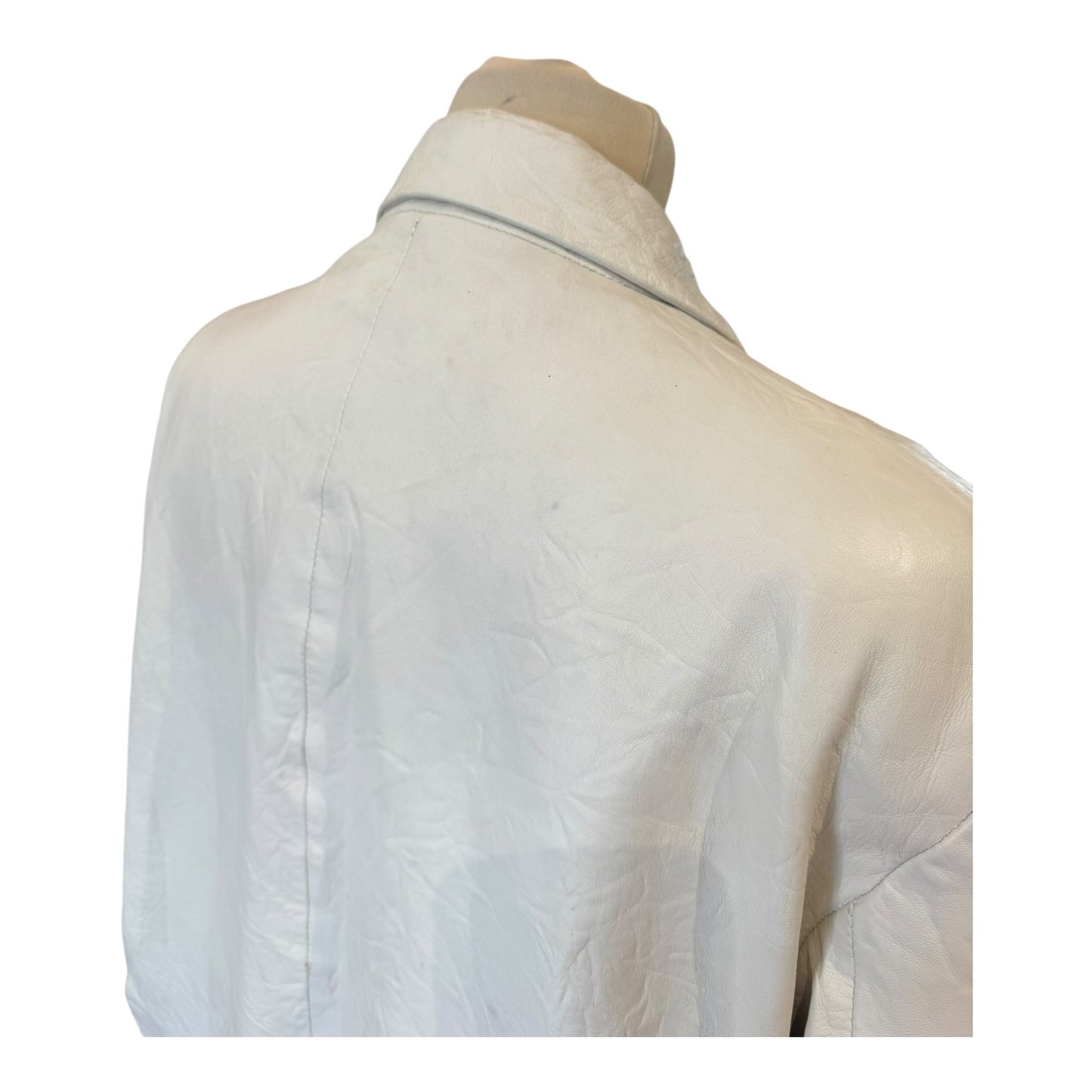 Zadig and Voltaire Cream Leather Blazer - Medium (oversized)
