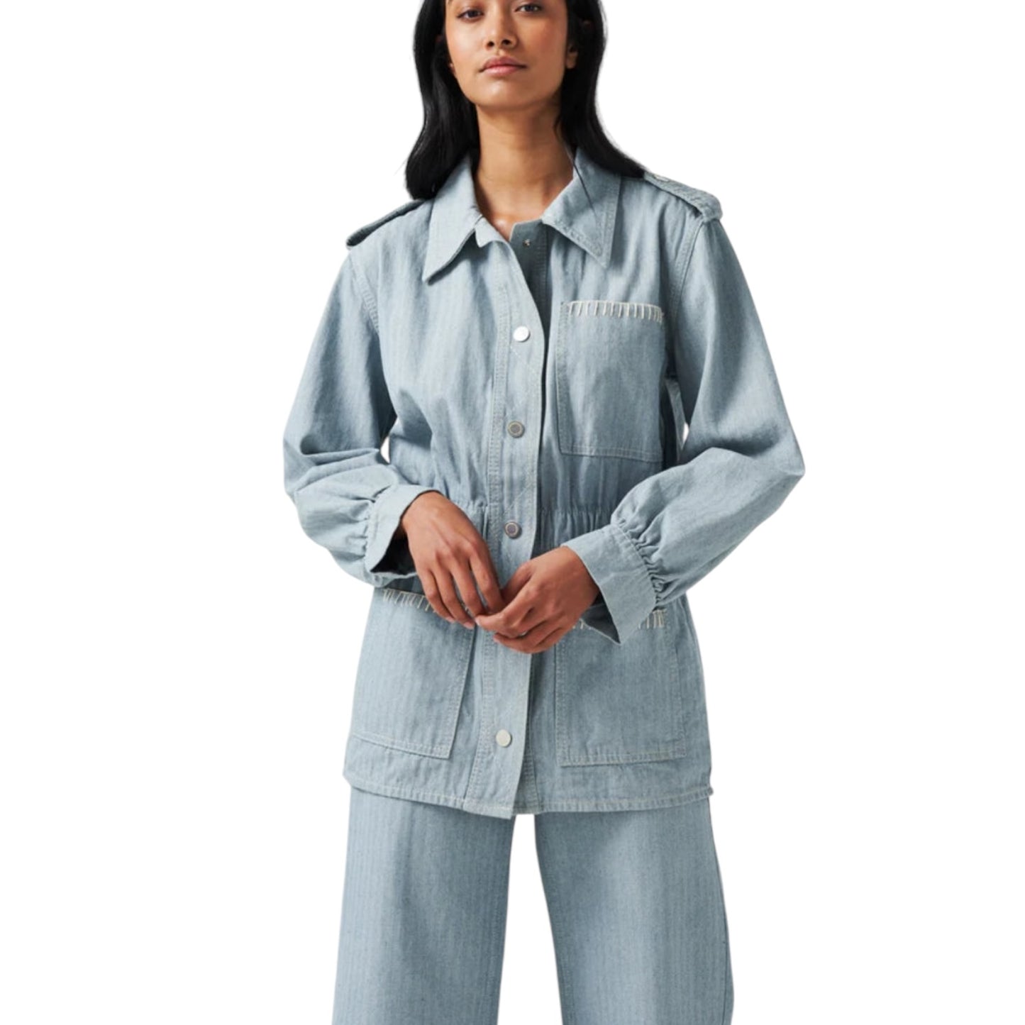 Seventy + Mochi Herringbone Denim Jacket - 12