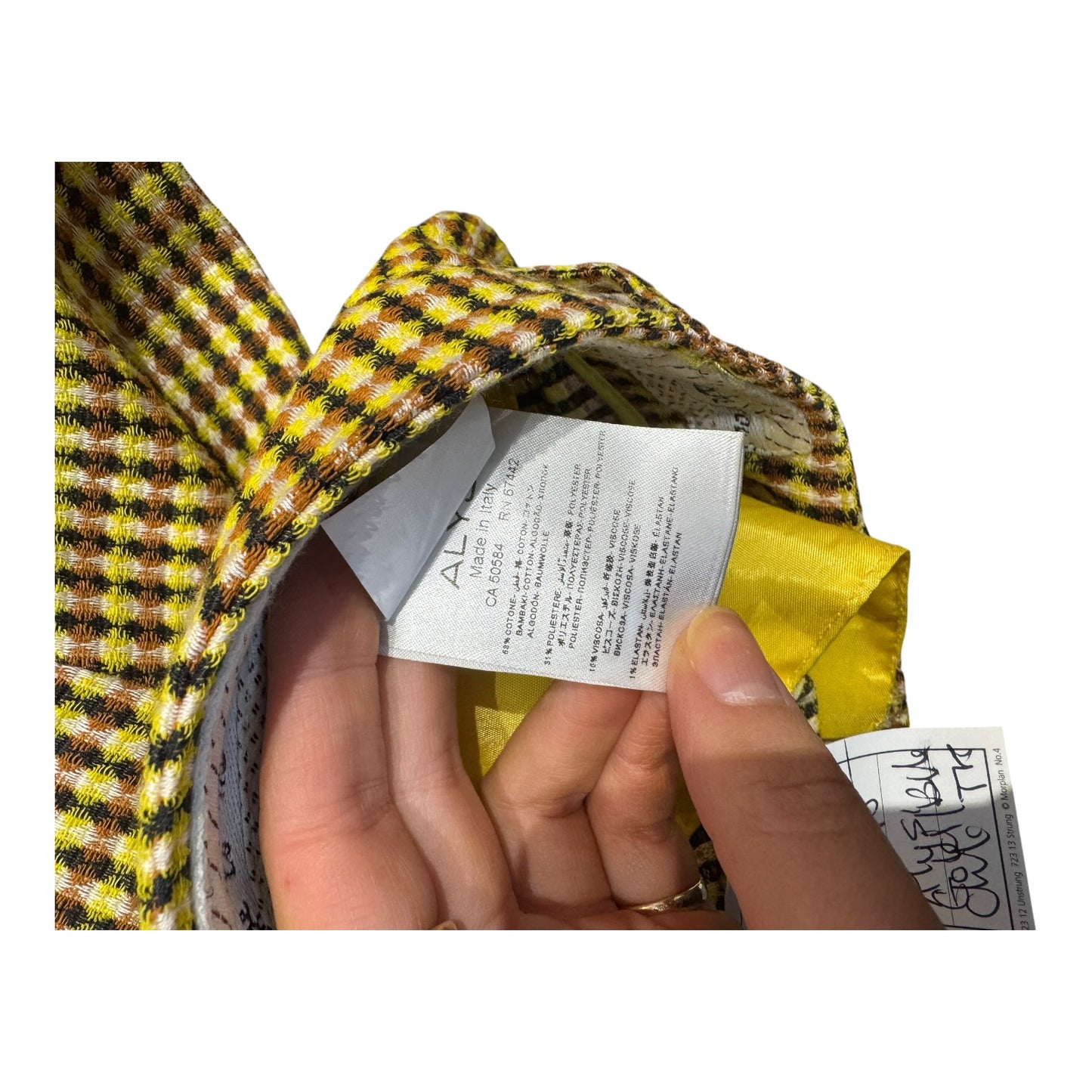Alysi Yellow Pattern Tailored Trousers - 10