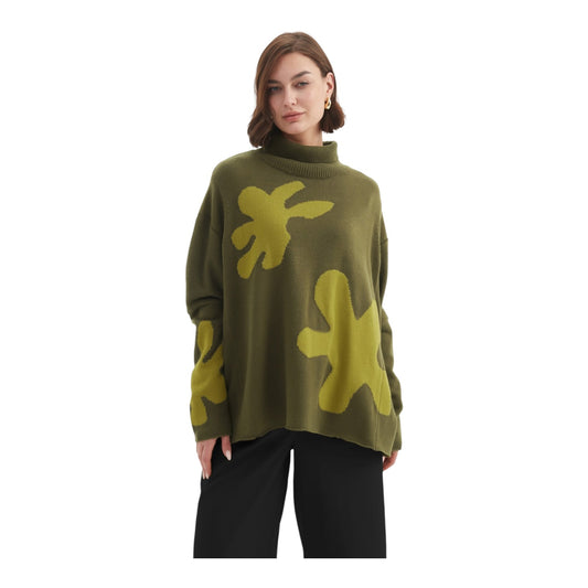 Tirelli Khaki Splatter Print Knit - 12/14