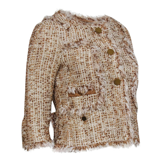 Tory Burch Gold Tweed Jacket - 10