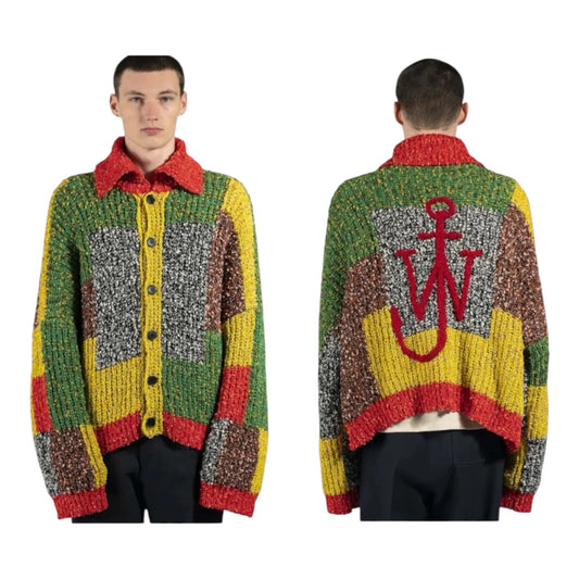 JW ANDERSON Anchor Patchwork Cardigan in Multi