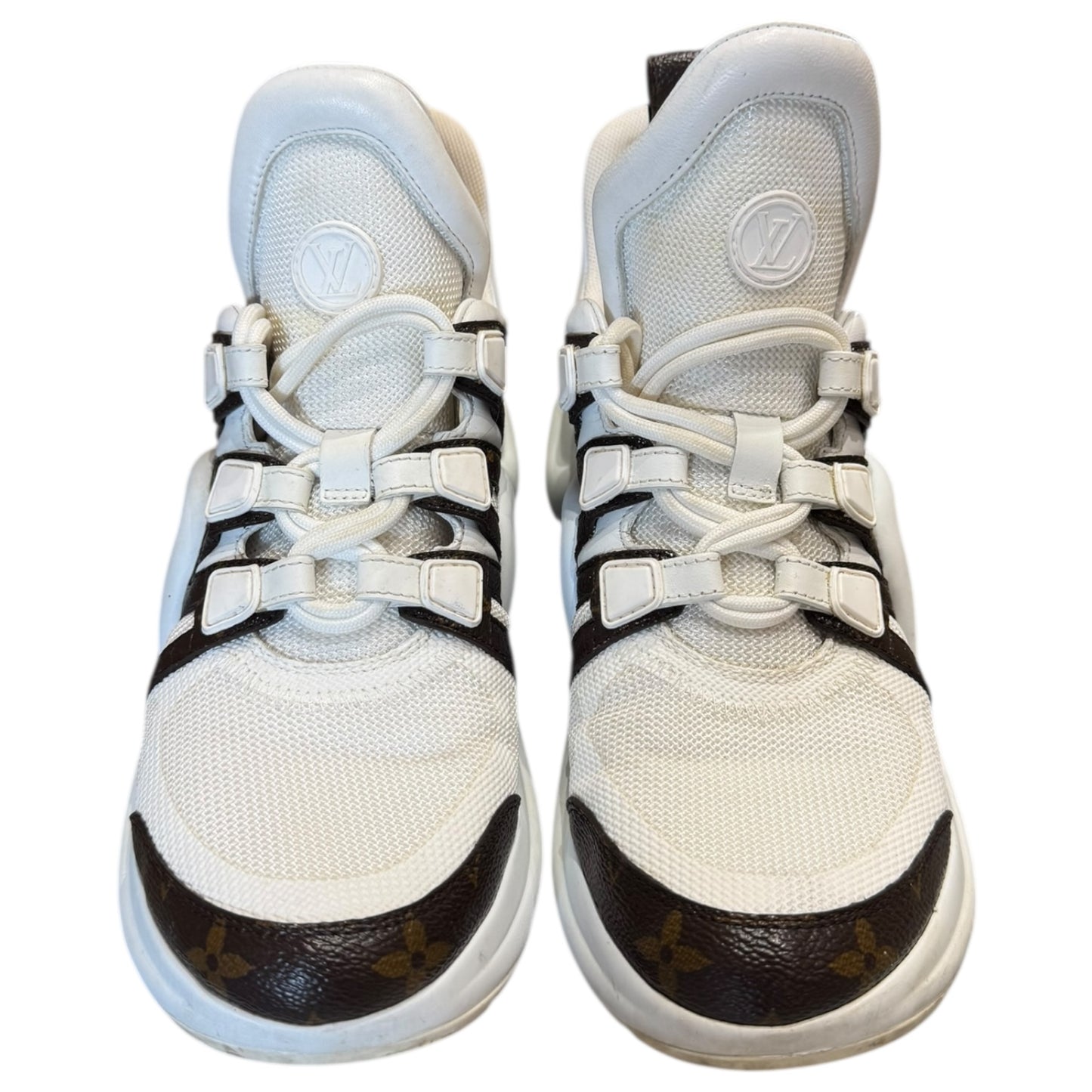 Louis Vuitton White and Brown Monogram Archlight Trainers - 37/4