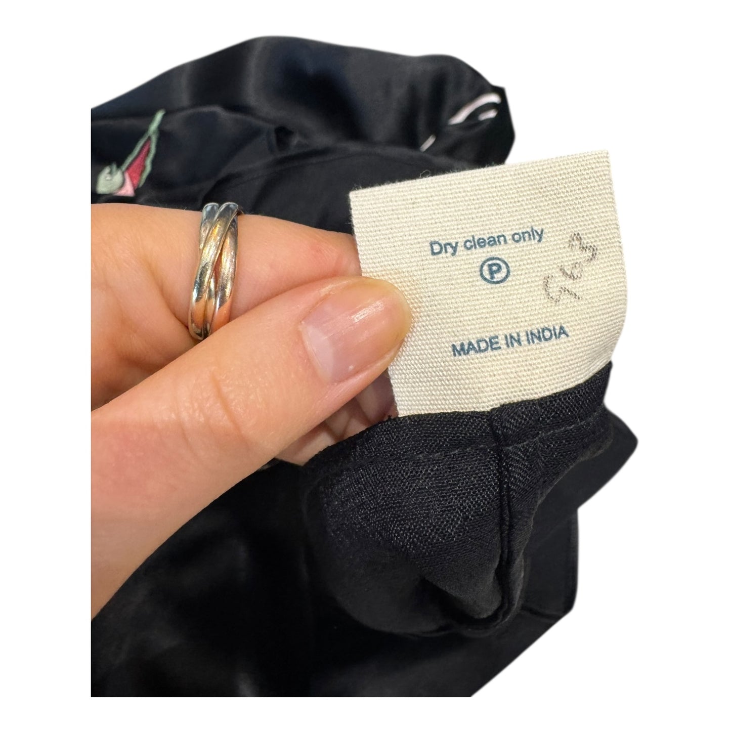 Tallulah and Hope Black Satin Bird Embroidery Wrap Top - 12 - NEW