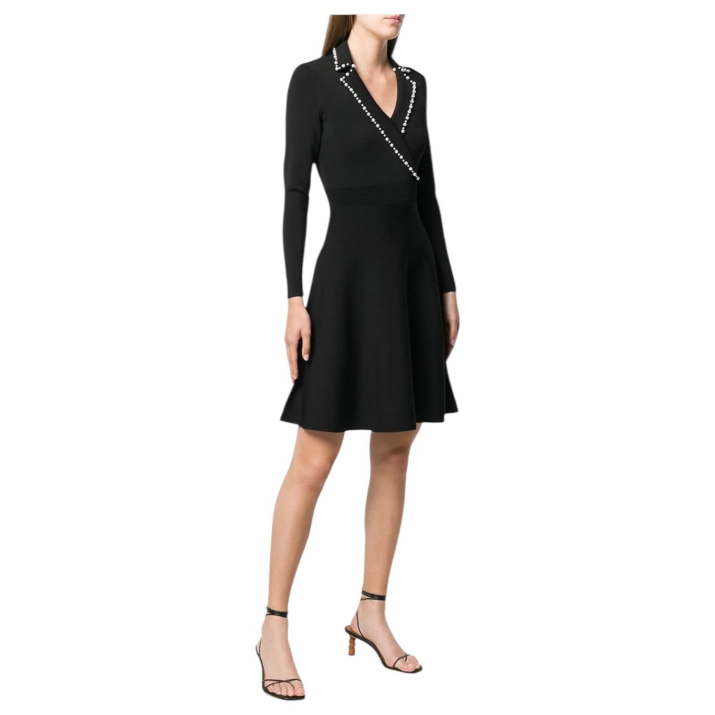 Sandro Suity Black Pearl Knit Dress - 10/12 - NEW