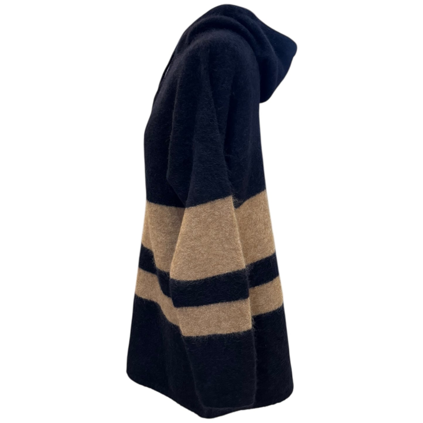 'S Max Mara Navy and Tan Mohair Hoodie - 12/14