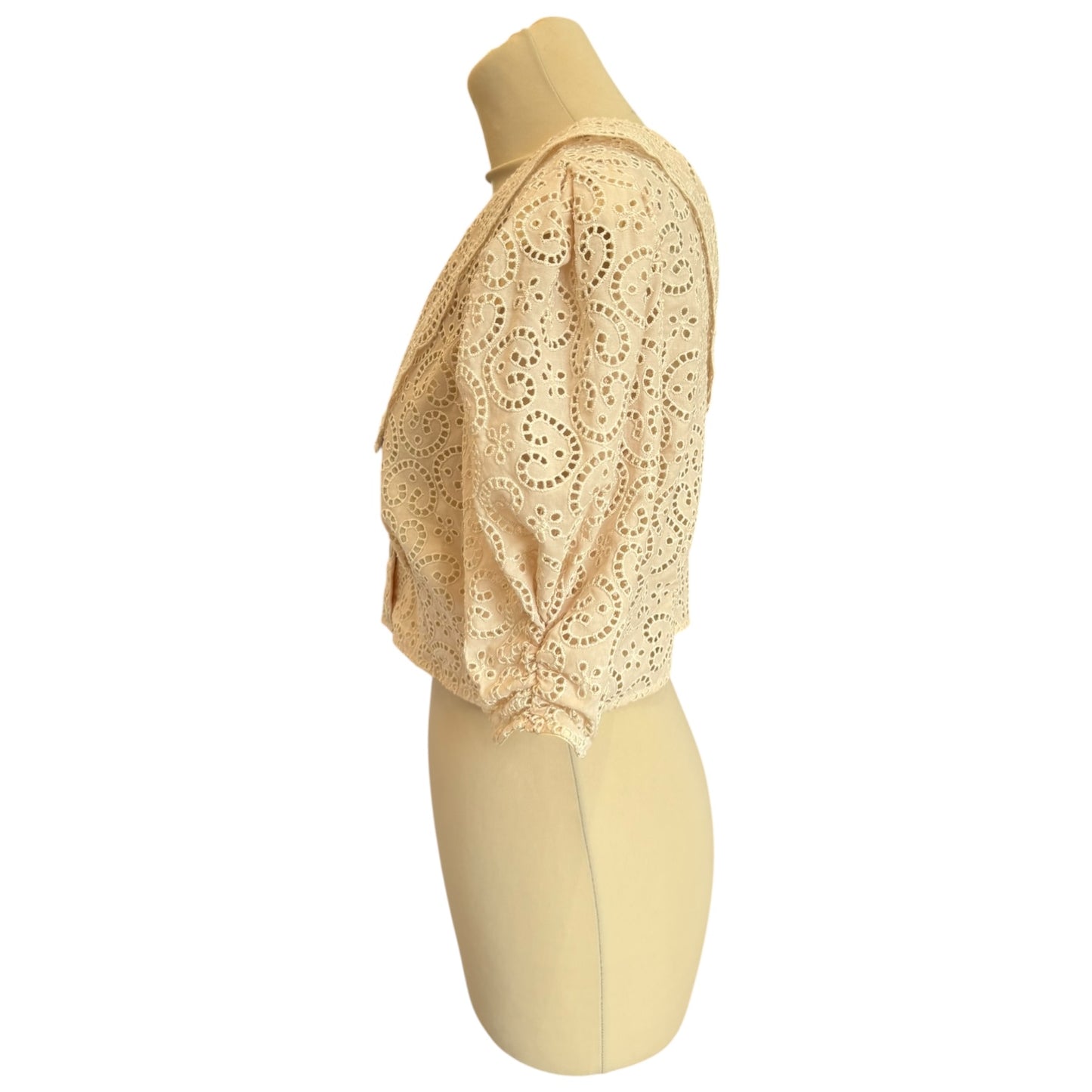 Sandro Cropped Broderie Anglaise Shirt - 10